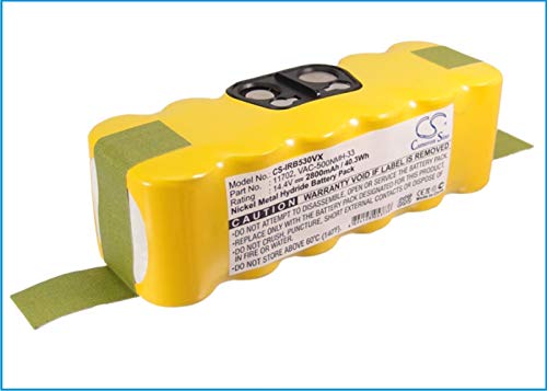 CS-IRB530VX Baterías 2800mAh Compatible con [Vileda] 137173, 137173 Cleaning Robot, para [iRobot] APS 500, Roomba 500, Roomba 510, Roomba 530, Roomba 531, Roomba 532, Roomba 535, Roomba 540, Roomba 5