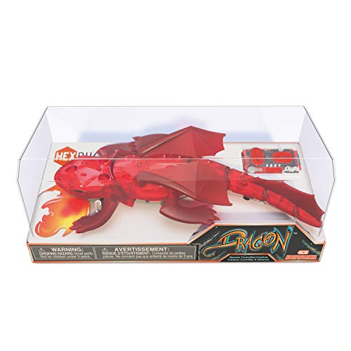 HEXBUG Dragón de Control Remoto, Juguete Recargable para niños, Figura de Dinosaurio robótico Ajustable, los Colores Pueden Variar