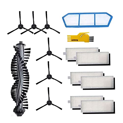 aotengou Piezas de repuesto para ZACO ILIFE A4s Robot Aspirador Kit de Accesorios 14 Paquetes con 1 Cepillo Principal, 1 Filtro Primario, 6 Filtros Hepa, 6 Cepillos Laterales