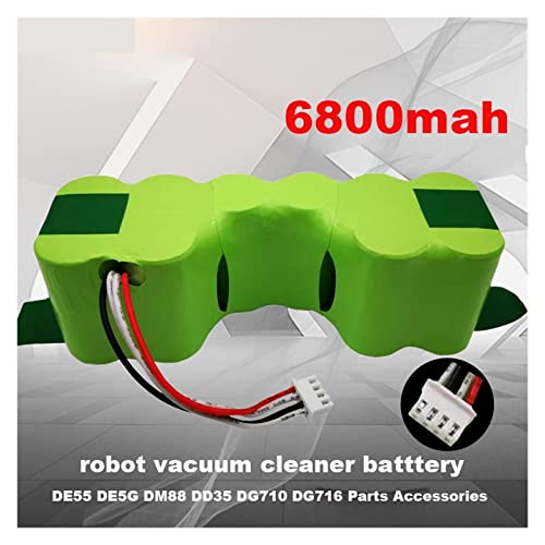 Paquete de batería de Robot Aspirador de 12v y 6800mAh Compatible con Ecovacs Deebot DE55 DE5G DM88 DD35 DG710 DG716, Accesorios de Piezas (Color : 12vV6800mAh2PCS)