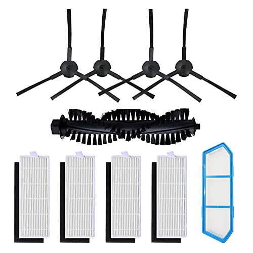 Filtrar Cepillo Piezas de Repuesto Accesorios Conjunto por Aspirador Robot Ecovacs DEEBOT M82 (10 Piezas)