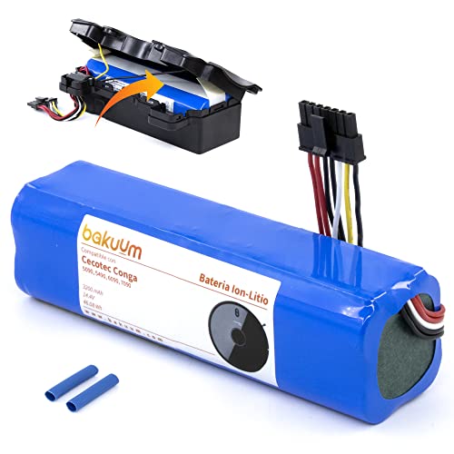 Batería Cecotec Conga 5090, 6090, 6490 y 7090 IA Capacidad de 6400mah 14.8 V. Repuesto Robot Aspirador