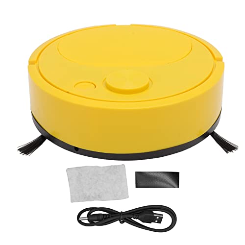 JTLB Robot Aspirador Multifuncional Carga USB Mini Robot de Barrido Inteligente para Pisos de Madera Alfombra de Azulejos(Amarillo)