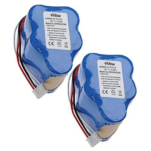 vhbw 2X Batería Compatible con Hoover RVC0010, RVC0011, RVC0011-001 aspiradora (2500 mAh, 6 V, NiMH)