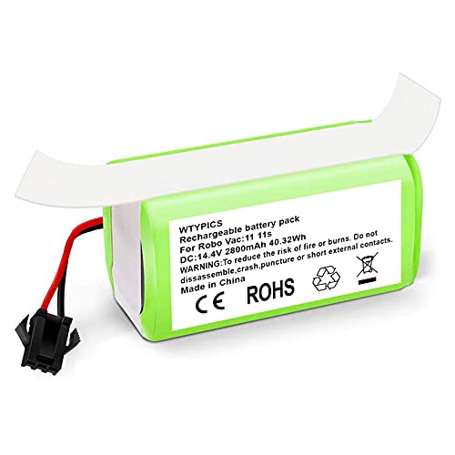 WTYPICS Batería de Repuesto Conga Excellence 990，14,4 V, 2800 mAh Li-Ion, Compatible con Eufy RoboVac 11 11S 11S MAX RoboVac 30 30C 35C RoboVac 15C 15C MAX X500 DEEBOT N79S N79