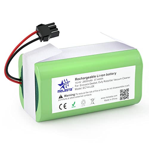 14.4V 2600mAh Li-Ion Batería de Reemplazo para Conga Excellence 950 990 1090 Ecovacs Deebot N79 N79S DN622, Eufy RoboVac 11,11S,12,15C 15T,30,30C,35C, IKOHS NETBOT S14 S15