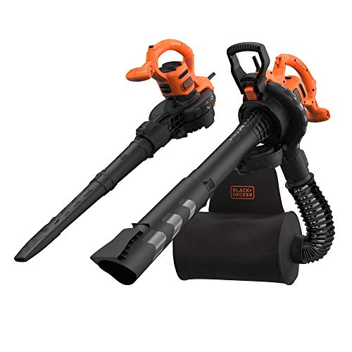 BLACK+DECKER BEBLV290 Soplador aspirador y triturador de hojas 2.900 W velocidad variable de 230-390 Km/h, Color Negro/Naranja