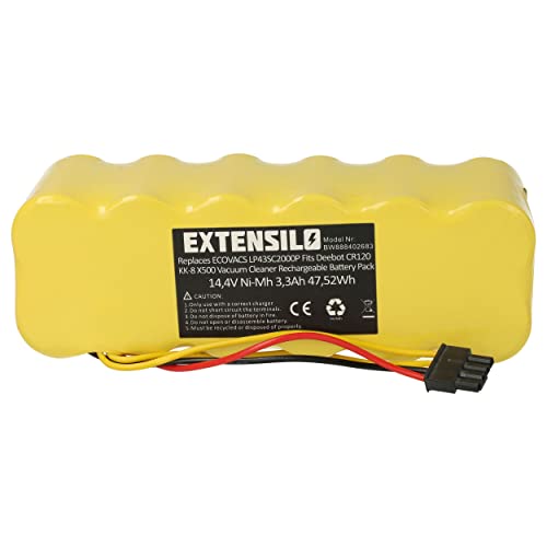 EXTENSILO Batería Compatible con Profimaster Robot 2712 aspiradora (3300 mAh, 14,4 V, NiMH)