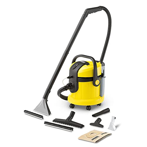 Kärcher Lava-aspiradora SE 4002, Limpieza Profunda en Superficies Textiles Mediante Pulverización, Aspiradora Seco y Húmedo, 1400 W, 4+4L Depósito Agua Limpia/Sucia, color negro/amarillo