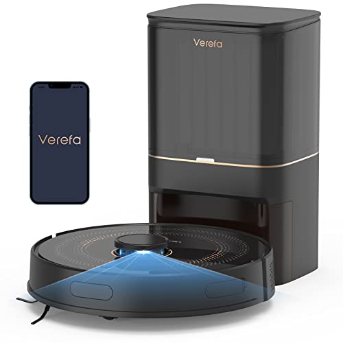 Verefa L11 Pro Robot Aspirador con Vaciado Automático 70 Días, 3000Pa 270Min Láser Navegación Aspirador Robótico, Compatible con Alexa, App, WiFi, Ideal para Pelos de Mascota, Alfombra, Madera Dura