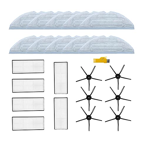 Kit de Accesorios de Repuesto para Robot Aspirador Roborock S7 S7 Plus S7 MaxV S7 MaxV T7 T7 Plus, 22 Paquetes con Filtro, Cepillo Lateral y paño de fregona