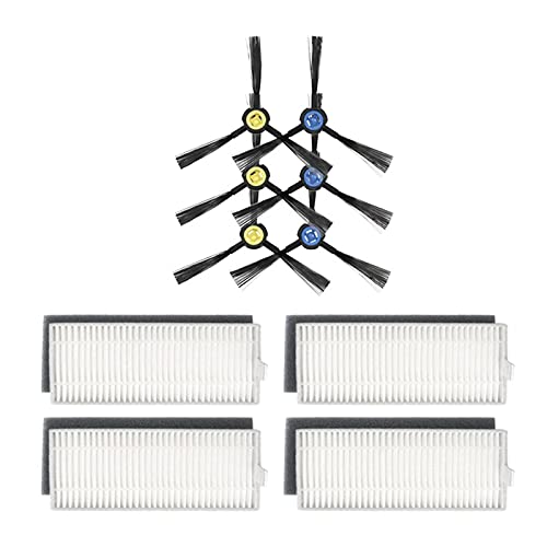 Partes de vacío Piezas de vacío Reemplazo de Partes de vacío Aspiradora Filtro HEPA Cepillo lateral Mopa Paño Ajuste para Silvercrest SSRA 1 Robot Partes de aspirador Cepillos Filtro Fregona