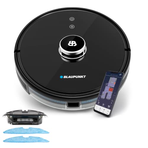 Blaupunkt Bluebot XTREME - LASER - Robot aspirador con función de fregado, navegación inteligente con radar láser 360° - App + control por voz, mapas interactivos + zonas prohibidas - Innovación 2021