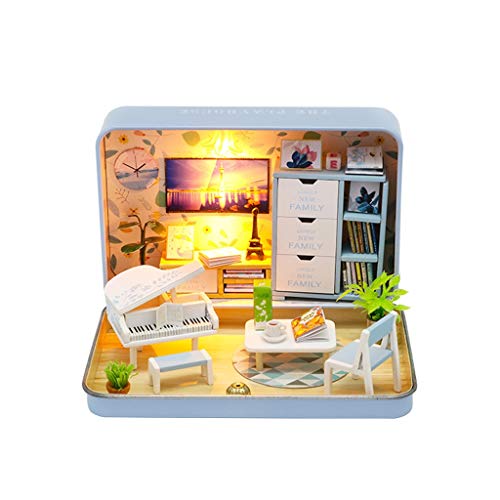 Caja Escena Madera Miniatura 10ML Navidad DIY Puzzle Casa de Muñecas Juguetes Simulación Hogar Juguetes para el Hogar UmR229