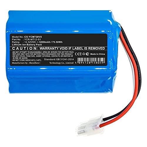 Batería de Repuesto for Robot Aspirador YCR-MT12-S1 Compatible con ICLEBO Omega O5, YCR-M07-20W, Compatible con Miele Scout RX2 120,Scout RX3 120 (Color : 5200mAh)