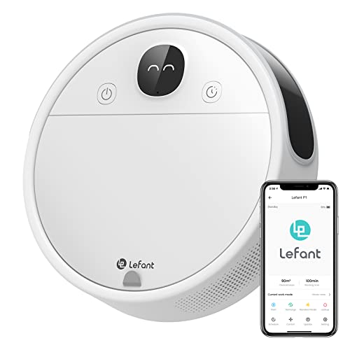 LEFANT Robot Aspirador con Cámara, Aspiradora Robot Autonomía 200Mins, 5500Pa de succión, Compatible con App/Alexa, Audio Doble Vía, Robot Aspirador 25cm, Sin Enredos,Ideal para Pelo de Mascota (P1)