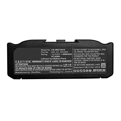 Batería de Repuesto CS BatteryABL-D1 Compatible con IRobot Roomba I3,i4, I7/+, I8/+, 7150,e5150,e5152,e5158,e6198,i7158,i7550,i7558,i31502F,i8550 (Color : 6800mAh)