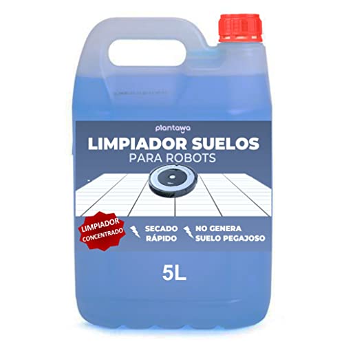 PLANTAWA Limpiador Suelos para Robots de Limpieza 5L para Todos los Fabricantes, Concentrado, Perfume, Seca Rápido, No Genera Espuma, Valido para Xiaomi Cecotec, Irobot, Roomba, Dreame, Roborock