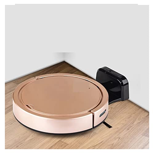 Robot Aspirador Barrido y trapeado húmedo Pisos y alfombras Ejecución Navegación automática Recarga Herramienta de Limpieza silenciosa en seco y húmedo (Color : Rose Gold, Size : EU)