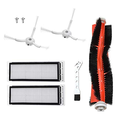 MTKD® Accesorio y Recambio para Roborock S50 S51 S55 S5 S6 - Accesorios para Xiaomi MI Mijia Robot Aspiradora - Cepillo Principal, Cepillo Lateral, Filtro HEPA. Kit de 6PCS