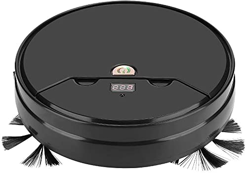 Robot Vacuum 1800Pa Suction Robot Vacuum Cleaner with Water Tank Mop Cleaner Multi-Functional Smart Ultra-Thin Sweeping Floor Intelligent Cleaning Pet Hair Carpet and Hard Floor Black (Black)