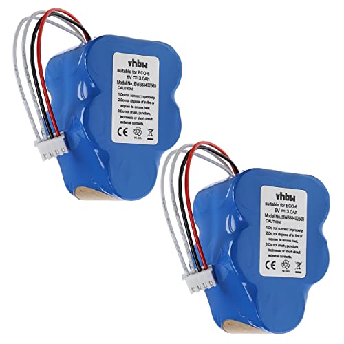 vhbw 2X Batería Compatible con Hoover RVC0010, RVC0011, RVC0011-001 aspiradora (3000 mAh, 6 V, NiMH)