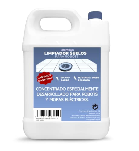 PLANTAWA Limpiador de Suelos para Robots de Limpieza - 2000ml Friegasuelos Apto para Todos Los Fabricantes, Alta Concentración Formato Ahorro, Perfume, Secado Rápido, Acabado Brillo