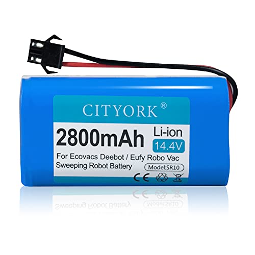 CITYORK Batería de repuesto compatible con Yeedi K600 K650 K700 Eufy RoboVac 11 11S 11S 12 15C 15C MAX 15T 30 30C 30 MAX 35C, Ecovacs Deebot N79 N79S DN622 [2800mAh 14.4 Li-ion- - Batería de litio