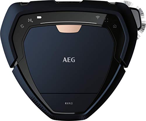 AEG RX9-2-4STN Robot Aspiradora Visión 3D, Batería hasta 60min Cepillo Motorizado Ancho de 22cm, Escala 2, 2cm, 75dB, Display LED, WiFi, App, Depósito de 0.7L, Verde Azulado