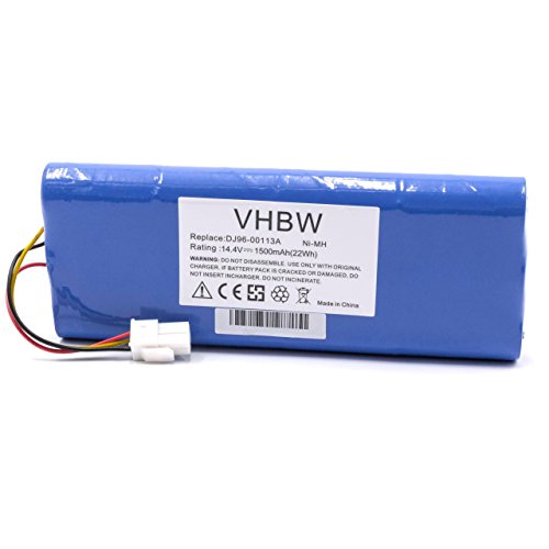 vhbw batería Compatible con Samsung Navibot SR9630, VC-RA50VB, VC-RA52V, VC-RA84V, VC-RE70V, VC-RE72V Robot autónomo de Limpieza 1500mAh, 14.4V, NiMH