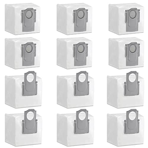 Paquete de 12 Bolsa de Repuesto para Aspiradora Compatibles con Roborock S7 MAXV Ultra/Q7/Q7 Max/Q7 Max+/T8G/10S/G10S PRO,Bolsa de Repuesto Desechable de Gran Capacidad Roborock Accesorios