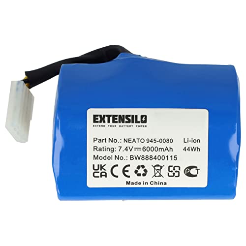 EXTENSILO Batería Compatible con Neato XV-15, XV-21, XV-14 aspiradora (6000 mAh, 7,4 V, Li-Ion)