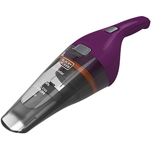 Black & Decker NVC115W-QW Aspirador de Mano inalámbrico, 3,6 V, Base de Carga, Morado Nueva Versión