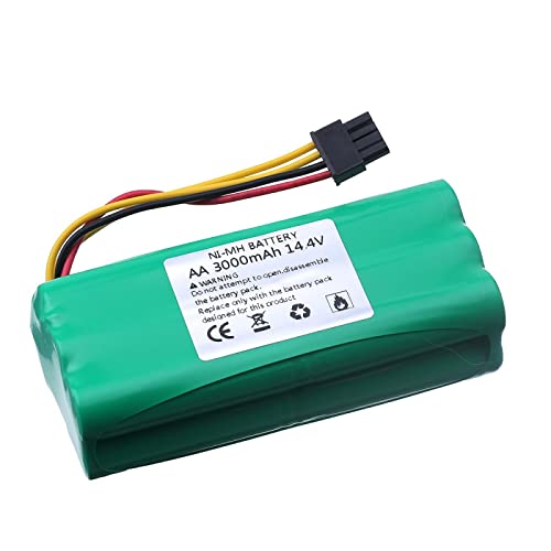 NaruSky Batería Ni-MH de 14,4 V, 3000MAH para Ecovacs Deebot Deepoo X600 ZN605 ZN606 ZN609 Robot Aspirador Redmond