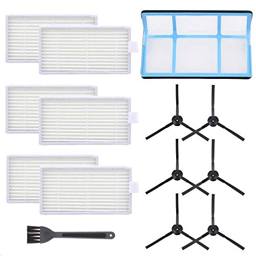 Mochenli Kit de filtro de vacío de repuesto para aspiradora robótica ILIFE V3 V3S V5 V5s, Pro Robot aspirador 6 filtros y 6 cepillos laterales y 1 filtro primario (paquete de 13)