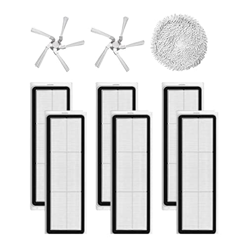 Hadora 9 Piezas para W10/W10 Pro Robot Aspiradora Accesorios Filtro HEPA Cepillo Lateral PañO de Mopa Lavable Ddel Hogar