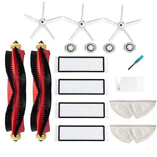 Kit de Repuesto para aspiradora Xiaomi Roborock S6 S60 S65 S5 MAX T6, 2 cepillos de Rodillos, 3 cepillos Laterales, 4 filtros Hepa, 2 paños Originales para fregona