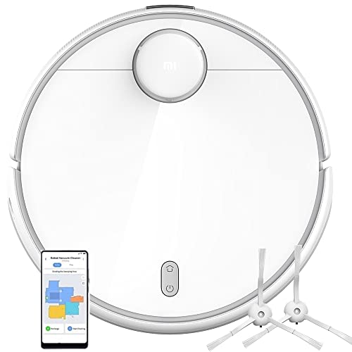 Xiaomi Mi Robot Vacuum-Mop 2 Pro Aspirador Conectado Blanco, 3 Modos de Limpieza, batería de 5200 mAh, Compatible con asistentes de Voz + cepillos Laterales incluidos, versión Francesa