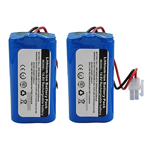 Batería Recargable De 14,4 V, 14,8 V, 2600mAh, 18650, Compatible con Robot Aspirador ILIFE A4, A4s, V7, A6, V7s Plus, 4S, 1P (Color : 2pcs 14.4V 2600mAh)