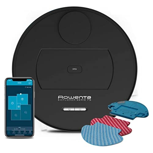 Rowenta - Robot Aspirador RR7635WH con mopa X-Plorer Serie 75, Succión de 2700 Pa, Conectividad WiFi, Navegación ultraprecisa, Mapeo Permanente, Personalización de estancias