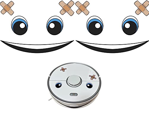 Pegatinas cara ojos para robot aspirador, robot cortacésped, robot de limpieza, robot termomix, robot de aspiradora, cubos de basura, juego de pegatinas decorativas para robot (2 x Friendly Boy)