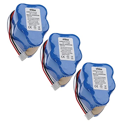 vhbw 3X Batería Compatible con Hoover RVC0010, RVC0011, RVC0011-001 aspiradora (2500 mAh, 6 V, NiMH)