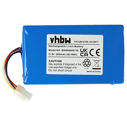 vhbw Batería reemplaza Samsung DJ96-00193E, VCA-RBT71, VCA-RBT71/XAA para Robot Limpieza (2600 mAh, 21,6 V, Li-Ion) - Sin Carcasa