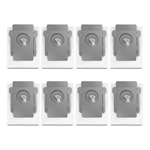 8pcs Bolsas de Repuesto para iRobot Roomba i7 i7+ / i7 Plus E5 E6 E7 S9 S9+ Robot Aspiradora, Bolsas de Eliminación de Suciedad Automática de Base Limpia Accesorios Kit