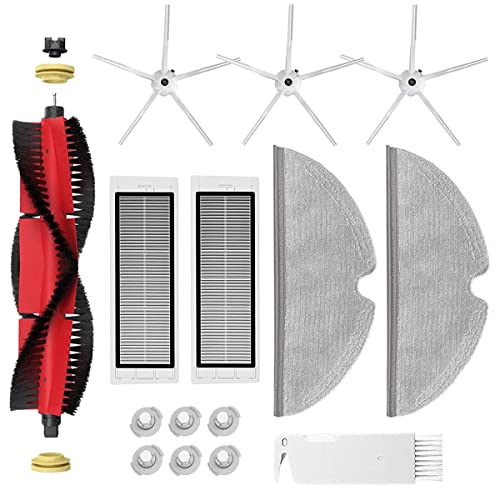 Kit de Accesorios para Aspirador Xiaomi Roborock S5 Max S6 Max S6 Pure S6 MaxV S50 S51 S55 S60 S65 S5 S6, Cepillo Principal Desmontable, Cepillo Lateral de Silicona, Filtro HEPA, Paños de Fregona