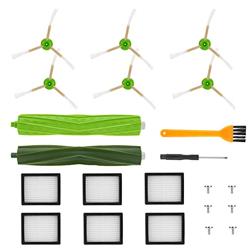 Kit de Recambios para iRobot Roomba Series I & E & J, i7 i7+/i7 Plus E5 E6 E7 i3 i3+ i4 i4+ i6 i6+ i8 i8+ j7 j7+/Plus Piezas auténticas iRobot y Accesorios Filtro Cepillo Lateral y Rodillos 20 PCS