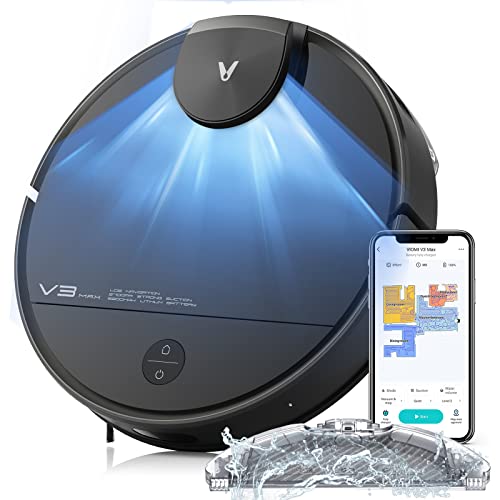 VIOMI Alpha 2 Pro Robot Aspirador Navegación Lidar, Evitación de Obstáculos, Vaciado Automático, 4000 Pa, Control MiHome App/Alexa, para Pelos de Mascotas, Suelo Duro, Negro