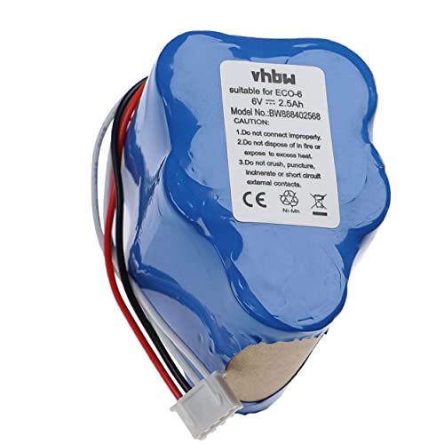 vhbw Batería Compatible con Hoover RVC0010, RVC0011, RVC0011-001 aspiradora (2500 mAh, 6 V, NiMH)