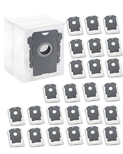 Juego de 25 bolsas de aspiradora para Roomba, bolsas de polvo para todos los modelos Clean Base i/s/j Series para iRobot i7, i7+, i7 Plus, i8, i8+, i3, i3+, i4, i4+, i6, i6+, j7, j7+, s9, s9+, s9 Plus