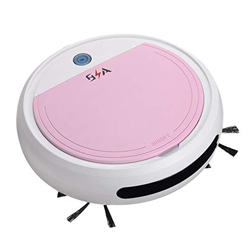 CROIRE Robot Inteligente Recargable 4 en 1 3200Pa USB Robot de Barrido Inteligente automático UV Aspirador de aspiración Fuerte Aspiradores Blanco y Rosa